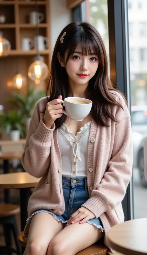 ｛A perfectly realistic, high-definition, high-quality, full body photo of woman taking a seat with one cup of cafe latte in a stylish and modern coffee shop｝
A full-body photograph of a beautiful and attractive 20-year-old woman in every respect.
A strong ...