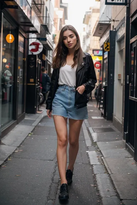 A girl walking in street