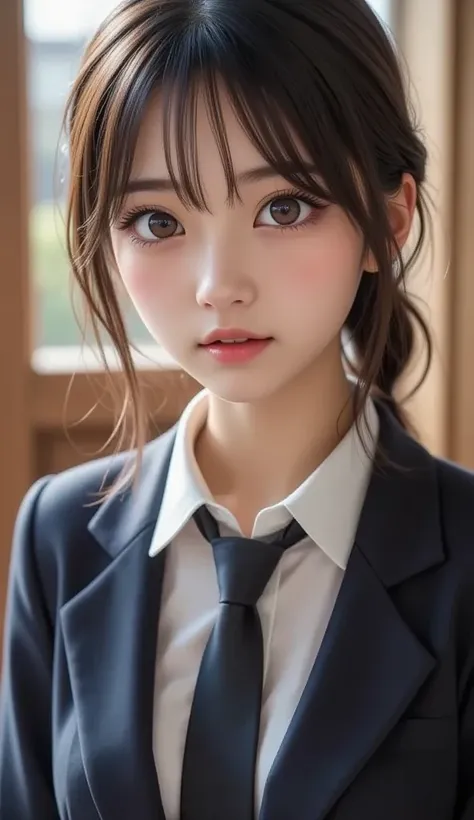  1 girl，3DCG， 3D character ，(とても cute女子高生:1.3)， Masterpiece， top quality， Hi-Res，( photorealistic:1.4)， RAW photos ， ray tracing， physics-based rendering ， beautiful girl，Baby Face，(Age 15:1.4)， white skin， cute， beautiful， attractive， Japanese，A faint smi...