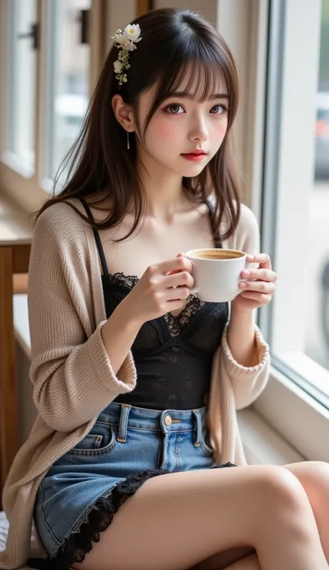 ｛A perfectly realistic, high-definition, high-quality, full body photo of woman taking a seat with one cup of cafe latte in a stylish and modern coffee shop｝
A full-body photograph of a beautiful and attractive 20-year-old woman in every respect.
A strong ...