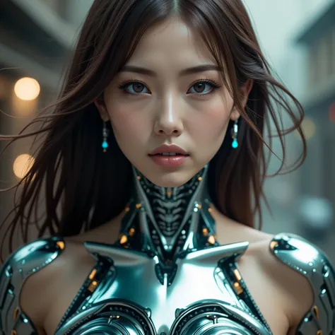 a woman cyborg android robot, highly detailed, extremely realistic, hyper detailed, intricate, photorealistic, dark occult fantasy, retro-futuristic, cyberpunk, ethereal, glowing, iridescent, surreal, mystical, esoteric, hajime sorayama style, hajime soray...