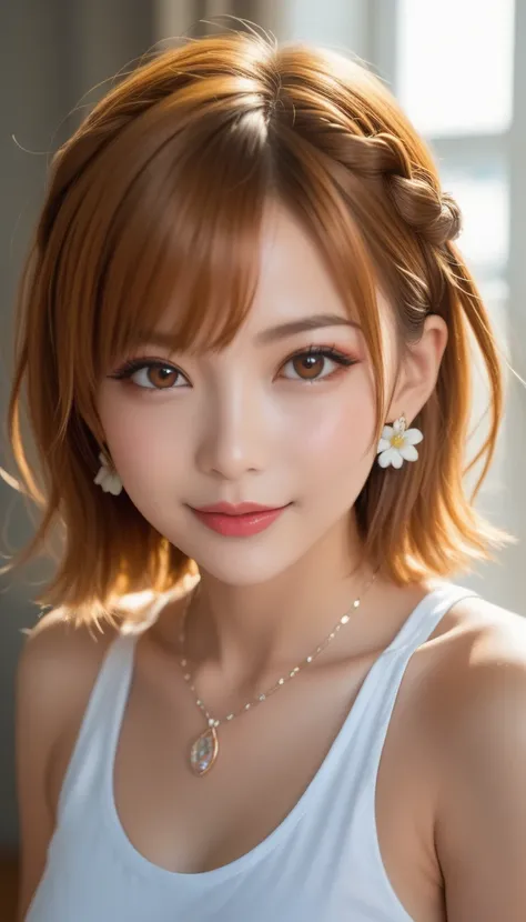 upper body、 by Nomi、 bright lighting 、  Professional Writing 、  face light in a tropical car 、  illuminated smart lighting  、 blurry background indoors、  PARADE WITH MOUNTAIN VIEWS   、 Japanese woman、 young woman、 beautiful woman、actress、 gravure separatel...