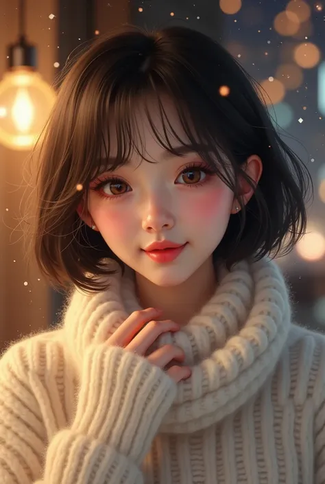   is very beautiful because it has the characteristics of a 25 year old Japanese woman with a well-groomed face and big eyes

Ultra-realistic digital painting depicting a stunningly beautiful young woman with delicate facial features,   I can see the soft,...