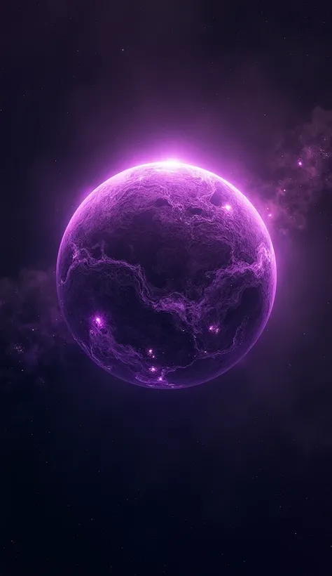 Purple earth in space 