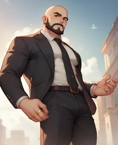 Built like a brick shithouse, Igor is not a person you would want to mess with. Bald, brown eyes, a trimmed beard, he shows no reassuring signs. The drawings on his hands and neck suggest that a large part of his body is tattooed.

As same as for his acoly...