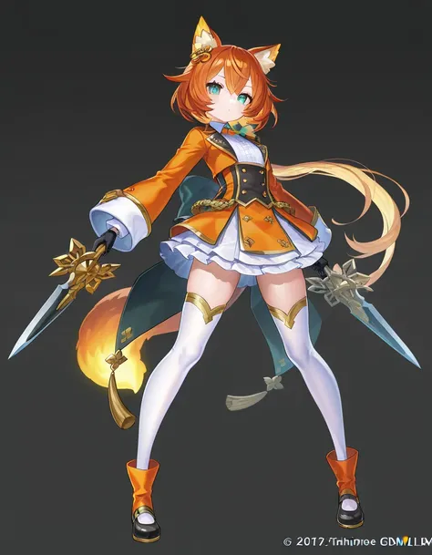 1girl,solo, looking at viewer, (simple background), full body, standing, last period, ayakashi rumble, Kamihime PROJECT, mist train girls, holding weapon, dmm, character design, phantom of the kill,
