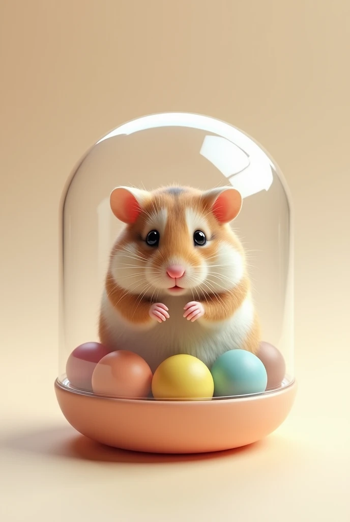 masterpiece, best quality, photorealistic, realistic, photography, Hamster in a gacha capsule