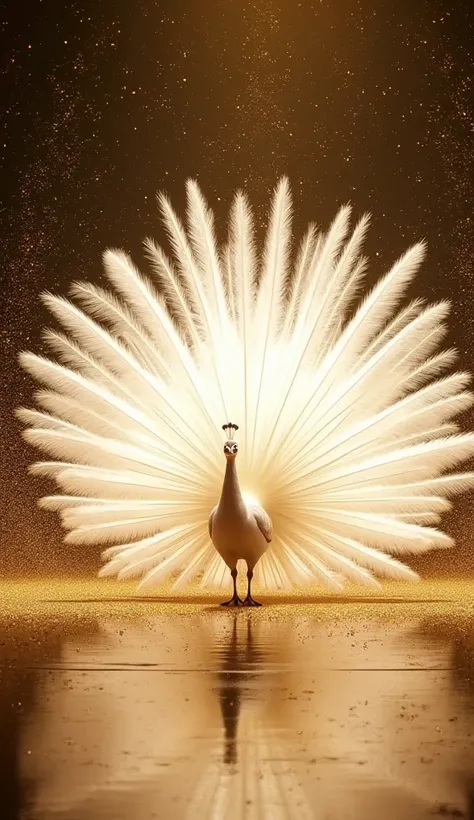 "The white peacock spreads its wings wide, then suddenly bursts into a swirl of glowing white feathers, vanishing into thin air. The stage is left shimmering with golden stardust. After a brief moment of stunned silence, the judges and audience erupt into ...