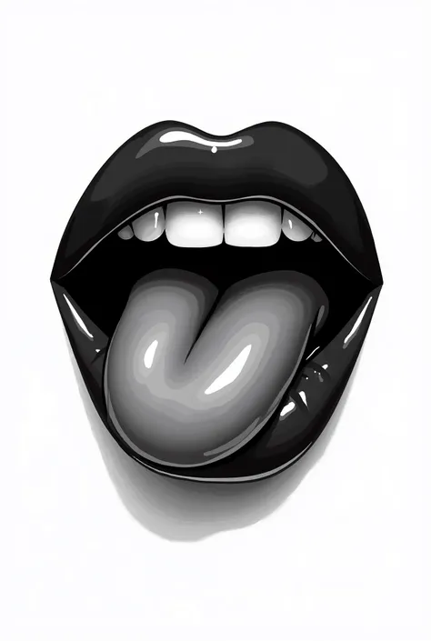 Lips and tongue vector image black and white