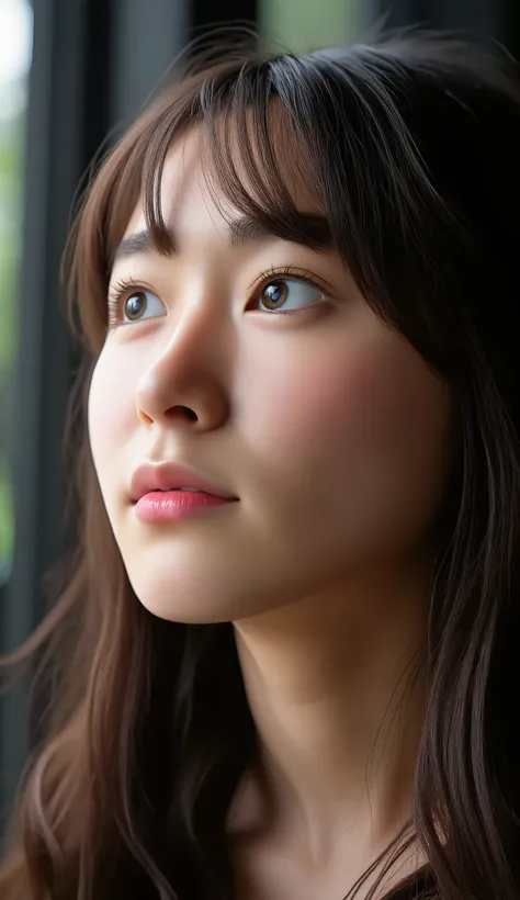 high res pictures of young Japanese women, photo- by Nomi, by Nomi, Masterpiece, amazing quality, 8k, extremely detailed, Complex Details, sharp concentration, professional lighting , Kneeling in front of viewers , The shadow of a big penis on her ...