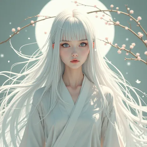 I want to put the letters KPHA、Woman with long white hair、、Japanese style、 are cool