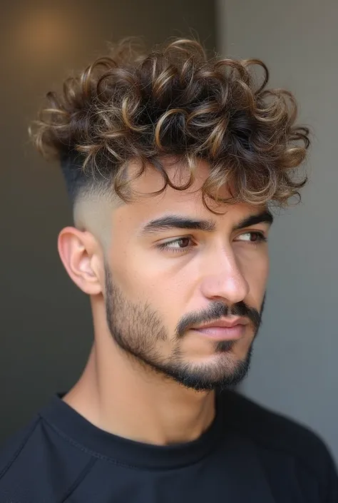 taper fade ".  This style is characterized by a gradient on the sides and the back of the neck ,  while maintaining longer length at the top , which highlights your natural curls . Sometimes,  Yamal has added a personal touch with blond reflections on the ...