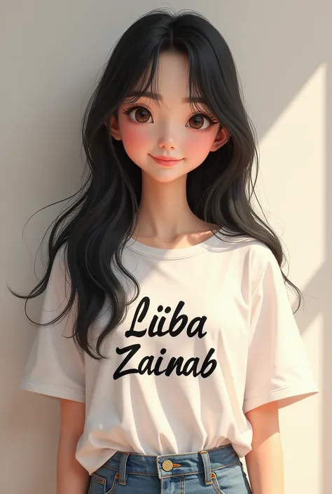 A cute korean girl wear shirt kit name Laiba Zainab