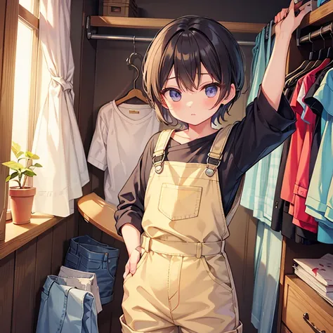 boy, my overalls are too small! in the closet