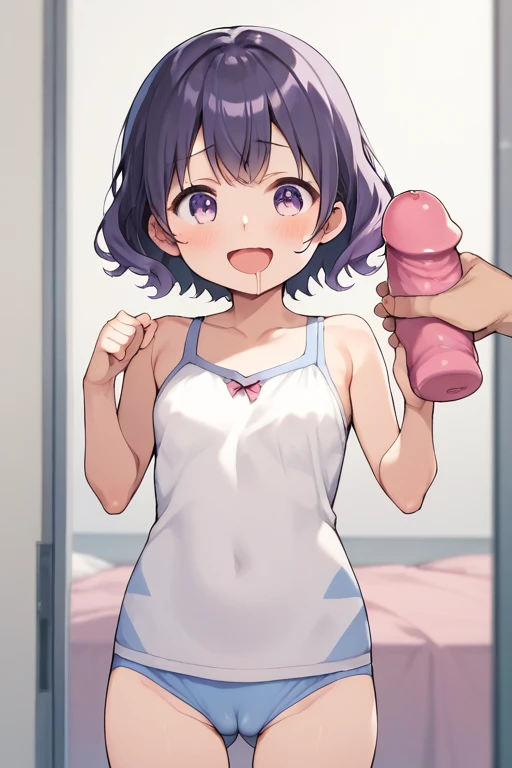   score_9,   score_8_   up the side,   score_7_   up the side,   score_6,   score_5_   up the side,   score_4_   up the side， Anime NSFW， uncensored，(change:1.ウンガー姉妹  (purple shadow), , ( on pink sheets  ), cute human small small breasts , Cute clothes,  c...