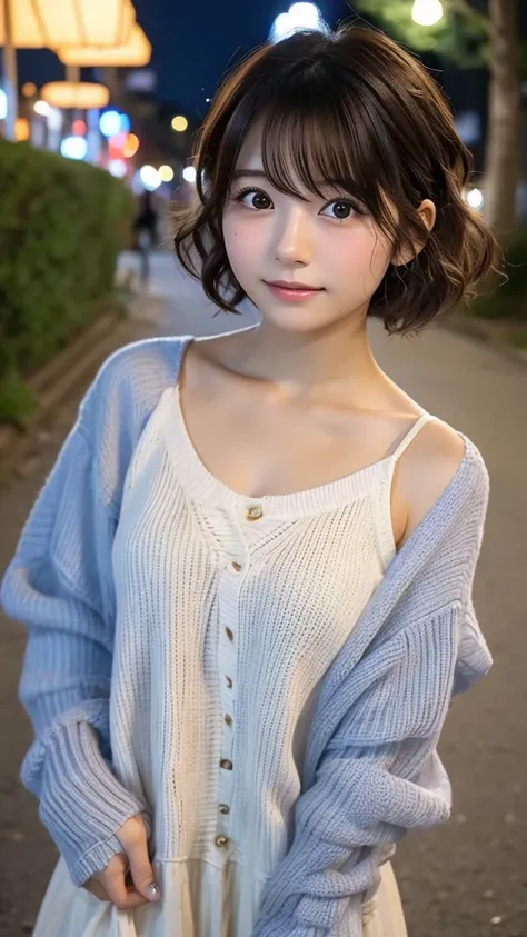  Japanese girl facing the front, super image quality, cute, pretty, sexy, and cute, actress, Japanese beautiful girl, Lori, loose, short, curly hair, excellent style, beautiful, beautiful, beautiful, loose, short, curly hair, excellent skeleton, beautiful,...