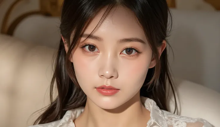 8k, ultra high resolution , top quality, masterpiece,rule of thirds,golden ratio, surreal, photos, one woman,( girl:1.3), cute, cute顔, Beautiful Eyes in Every Detail , 細かく Details, Mature Women, princess,extream close up,smile, black hair,side ponytai...