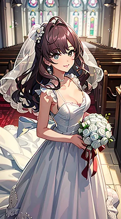 超 Hi-Res,  Masterpiece,  accurate, 解剖学的に accurate,  textured skin,  super detailed,  Advanced Details ,  high quality, Awards, 最 high quality,  Hi-Res, 1 girl ,Alone, ichinose shiki,  idolmaster,  long hair,  two side up, hair bow, stupid hair,  medium boo...