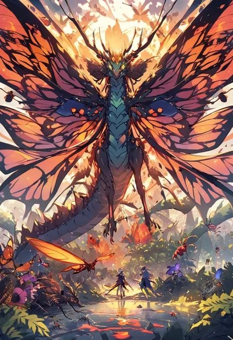  World of Lava , A dragon with wings like a bug, Insect Wings, Lots of bugs , Wings of insects and dragons