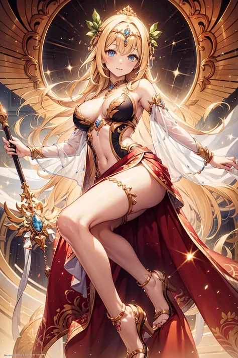 {{{{ Masterpiece}}}}， {{{ very detailed}}}， {{{ high image quality}}}， {{ good anatomy }}， （（（ top quality）））， （（  very delicate and beautiful  ））， {{  is very elaborate and sophisticated}}， {8k CG wallpaper}， {{Enlightenment}}， (Divine Goddess Dress:1.2)，...