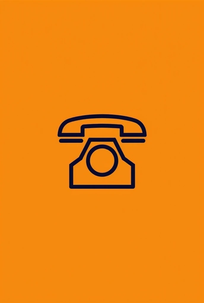 Create a logo for a telecommunications company so the dominant color is orange with a telephone symbol 