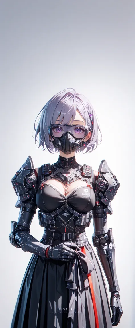    ultra-fine　 BODY SHOT  ,   short hair　mechanical　ARMOR , 　mechanicalの鎧　black　 futuristic goggles 　 gun　The aim is clear　The muzzle is in front　  beautiful curves , One Daughter,   very detailed faces 　  beautiful face　 super beauty、  natalie ,  good sty...