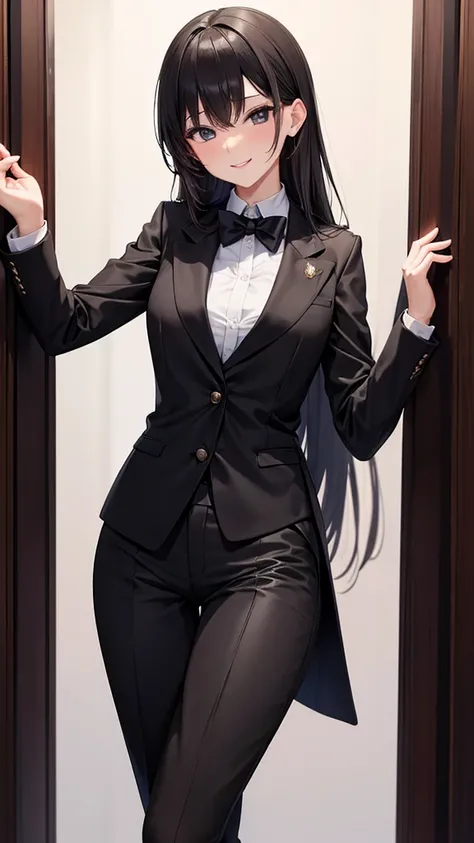 Sexy older sister in a black luxury pantsuit　　 　　small bow tie　　smile　  Hi-Res　  Hi-Res　Stay in the casino