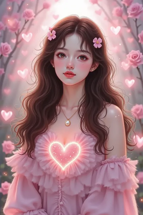 Rose girl，Glowing Heart of Love ，Beautiful dreamy 