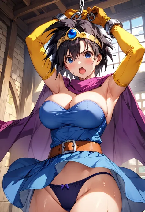 masterpiece, Best Quality, High resolution,16k,official art,super detailed skin,detailed,animated painting, (heroine of dragonquest:1.3),1990s \(style\)、(E-cup beautiful breasts)、clevage, covered nipples,camel toe,(tall:1.2),height: 170cm,Fashion model bod...