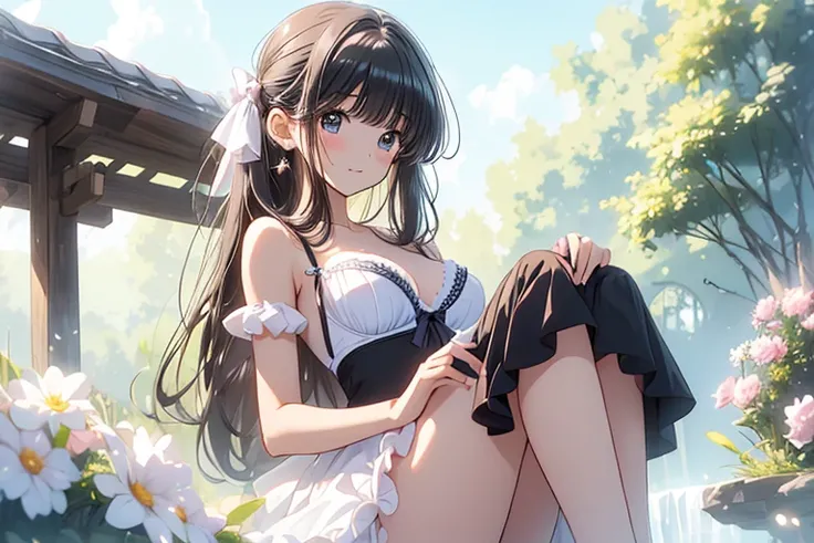  ruffle panties with petticoats、 transparent panties and bra、
 wet panties、Hanamaru、a3r1th、Grab her breasts 、
makeup、Blushing Ears 、Rape face、 full face、 full face赤面、
Panicked、 atmospheric perspective、 multiple views、
 hyperrealism、 Ghibli Color 、 Color Di...