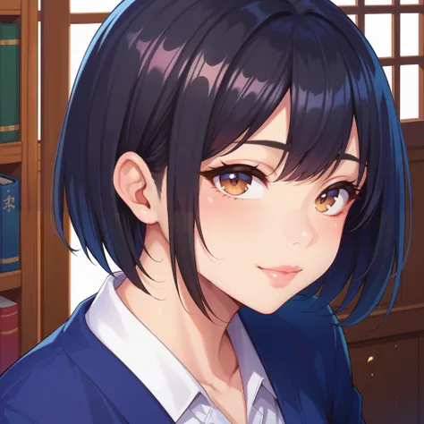 ( very detailed, 8k,  high image quality,  absurd:1.2),  Japanese woman,  1 High School Girl, plump body type,  Beautiful Character Design, Plain face, (black hair, bob cut),  beautiful detail eye description,  perfect face ,  expressive eyes,  brown eyes,...