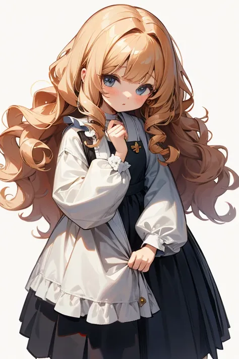 white girl with curly blond hair, Cute clothes、チェック柄の服、