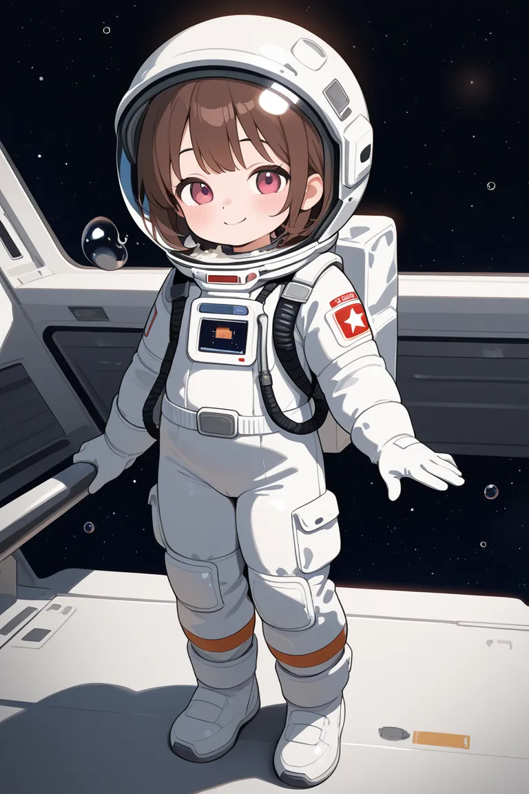 Adorable,loli,astronaut,spacesuit,space_helmet,bubble_helmet,gloves,cum_in_helmet,smile,fullbody,1girl,wolf_girl