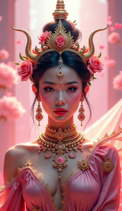 goddess　Thai　 Fantastic　 pink　 Face Up Picture　 front-facing image