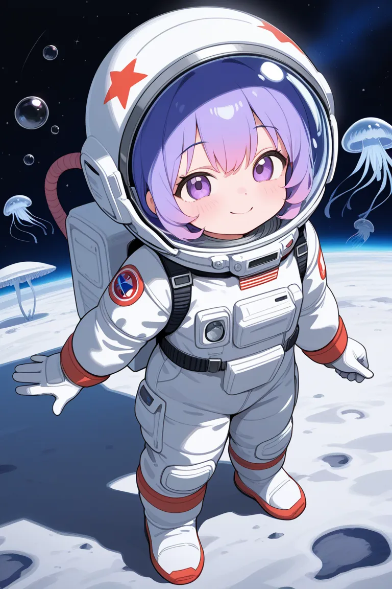 Adorable,loli,astronaut,spacesuit,space_helmet,bubble_helmet,gloves,cum_in_helmet,smile,fullbody,1girl,jellyfish_girl