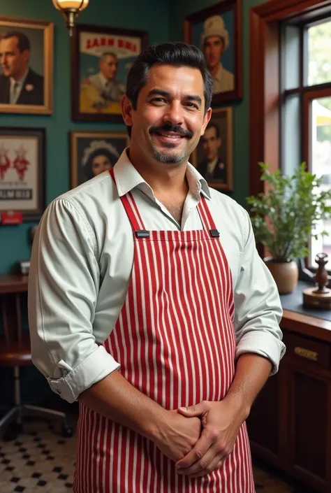 Eric Santos dressed as local barber