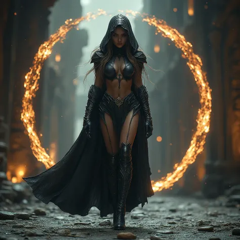 - Main Character, Beautiful "Greek" Woman, Long Hair, Halo Circle full of luminous carvings.
Wearing many accessories.

- Wearing a costume ("Full Sexy Armor"), a costume that embodies the form of "Adikia". (Chest and Thighs are open). Futuristic Costume D...