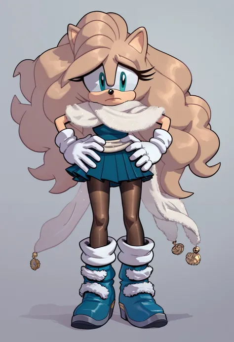 1girl, Sonic OC, (light gray fur), hedgehog, long hair/quills, bangs, Female, evnstnly, furry, aqua eyes, Sonic IDW style, Evan Stanley style, masterpiece, best quality, amazing quality, very aesthetic, absurdres, solo, full body, no humans, solo, standing...