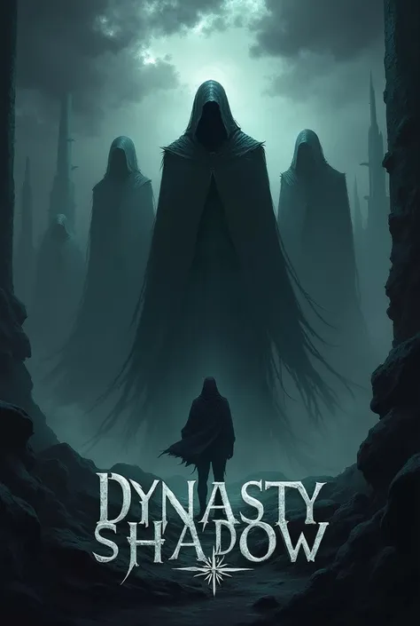 Create a cover for a guild in dark and intense tones, with the name highlighted "Dinasty Shadow"