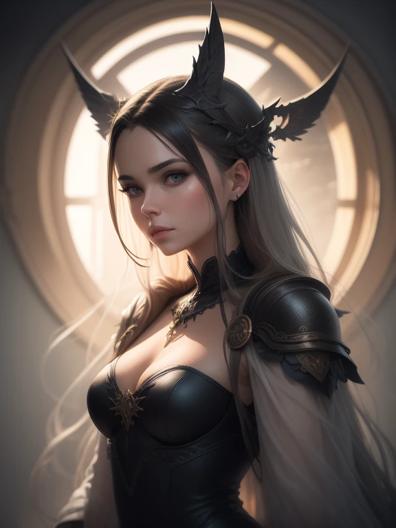 [goddess,  Beautiful Perfect Face with Soft Skin Perfect Face ,  Concept Art Portrait of Greg Rutkowski , Art Germ,  Extremely Detailed and Complex Gothic Art Trend Trio Color on Artstation, Fantasy,  Fine Detail ,  Start Screen , Complementary Color, Fant...