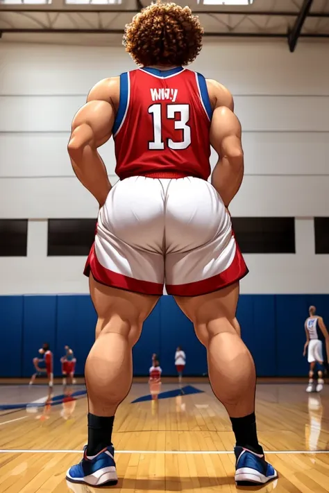 male indian college basketball player, muscular, jocks, at the basketball court, athletic, (((white))), pale skin, wearing basketball shorts, big butt, huge ass, curvy men, comically massive ass, bubblebutt, thick, thicc, thick ass, thick legs, thick thigh...