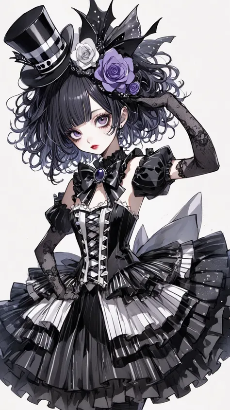    Tim Burton Style、idol costume、 fashion illustration