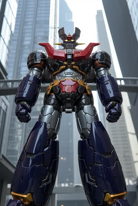   is a beautiful body version of Mazinger Z  、   I carefully recreated the battle pose    .   metallic shiny body  , Industrial Elements   , ,  Beautiful appearance ,    Realistic Textures    , Clean look ,  Huge limbs  、 Fine details、   The latest electro...