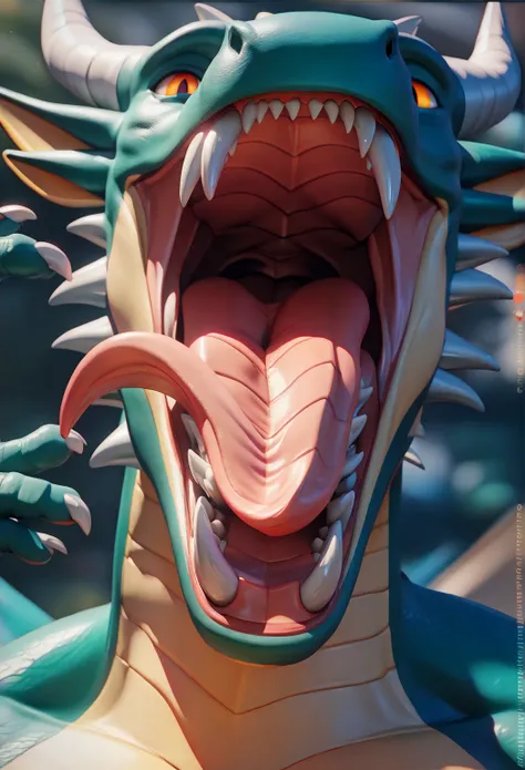 Sexy Anthro male giant black dragon, (((dragon))), dynamic pose, bright glowing orange eyes, close up, handsome, open mouth, (((about to eat viewer, maw shot, close up, illustrative))), detailed tongue, throat