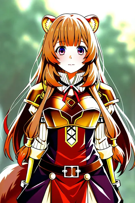 1 girl, raphtalia, 20 year old, fox ears, fox tail, violet eyes, light armor, adventurer clothing