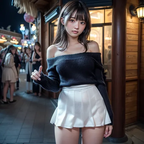 masterpiece:1.4, photo-realistic, raw photo, 8K resolution, Ultra HD, full body, (18 year old girl, very Cute face, Japanese Idol:1.3), very Beautiful girls, (large breasts:1.3), Perfect Style, super detailed skin, Slim Waist, realistic female arms, beauti...