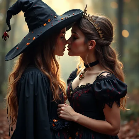 witch girl and princess, Passionate kiss