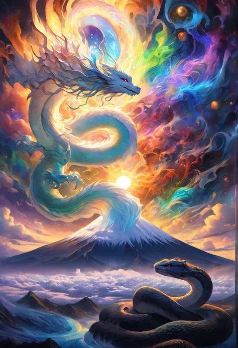 
               ((Correct and perfect anatomy) ) ((Fingers Correct and perfect anatomy) ) mystical runes The runes of the magic team emit mystical light ，Attractive and intriguing. 

                   The long flowing white dragon of Japan .  The white dr...