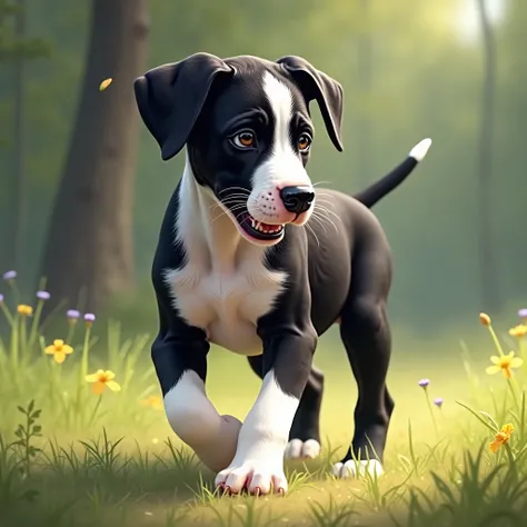 Great Dane Coloring Puppy for s.  black and white.