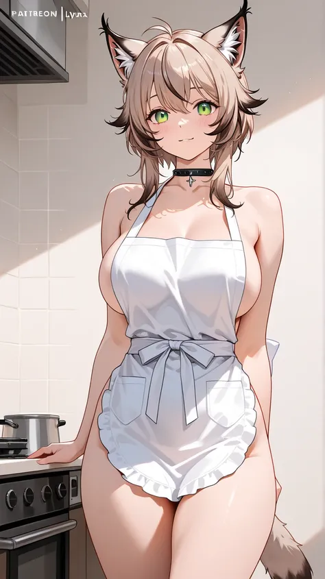 Waifu lynx, HD model, with a plain apron,